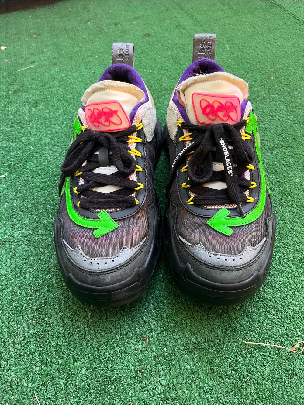 Black Multi Neon Arrow Sneakers - Picture 2 of 5